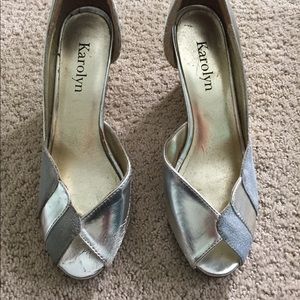 Silver gray wedges. Worn a few times